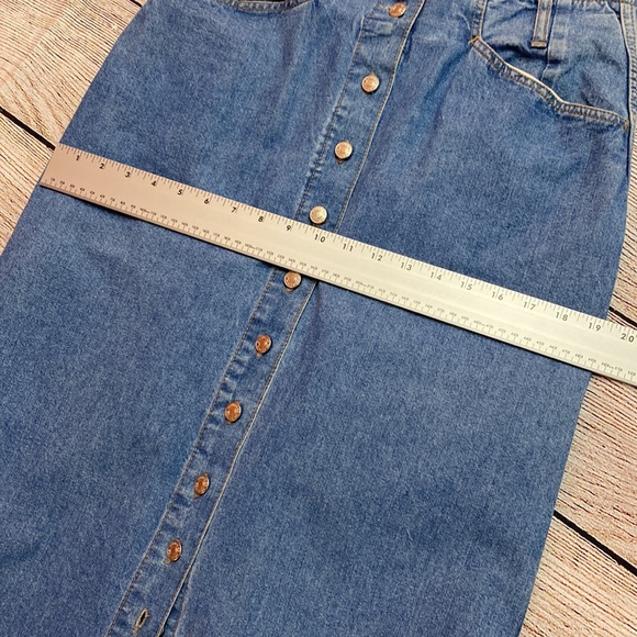 Vintage route 66 Maxi denim skirt button front sz13/14 no stretch button… - Picture 3 of 9